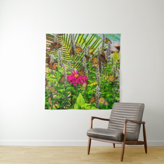 Monarch Butterflies 57 x 57 Bosbouw Wandkleed (In situ)