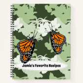 Monarch Butterflies Aangepaste naam Favoriete rece Notitieboek (Voorkant)