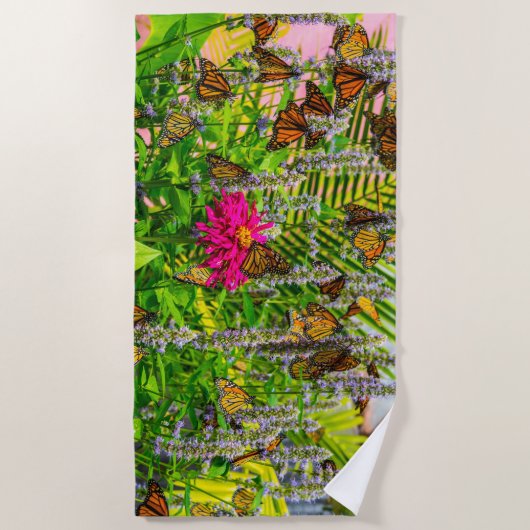 Monarch Butterflies Beach Towel Strandlaken (Voorkant)