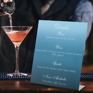 Monarch Butterflies Blue Ombre Drinken Menu Reclamebord Met Voetstuk