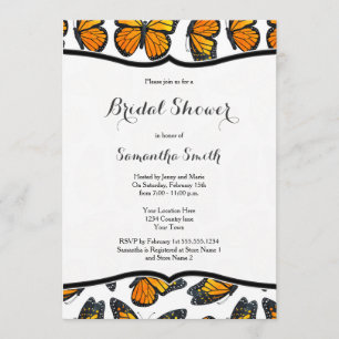 Monarch Butterflies Bridal Shower Uitnodiging
