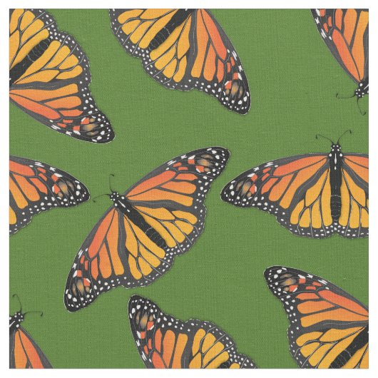 Monarch Butterflies Butterfly Fabric Stof (Close Up)