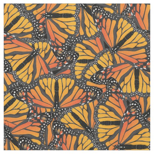 Monarch Butterflies Butterfly Fabric Stof (Close Up)