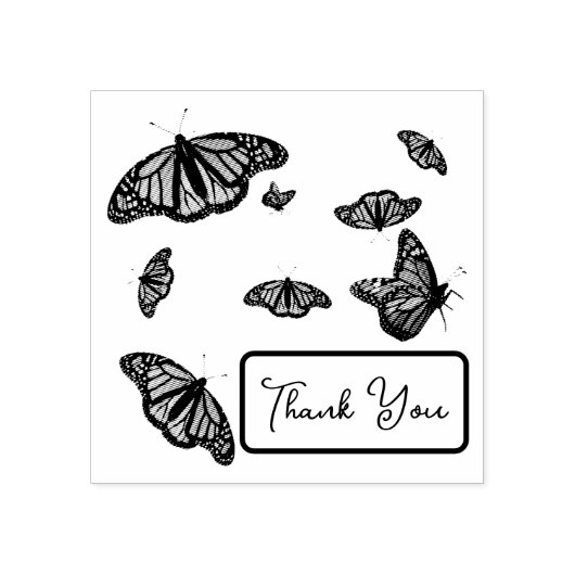 Monarch Butterflies Dank u Sjabloon Rubberstempel (Afrduk)