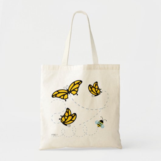 Monarch Butterflies en Bumble Bee Canvas tas (Voorkant)