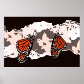 Monarch Butterflies Feeding on Swan Plant Blooms Poster (Voorkant)