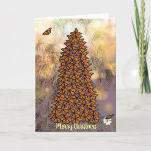 Monarch Butterflies-kerstboomkaart Feestdagen Kaart