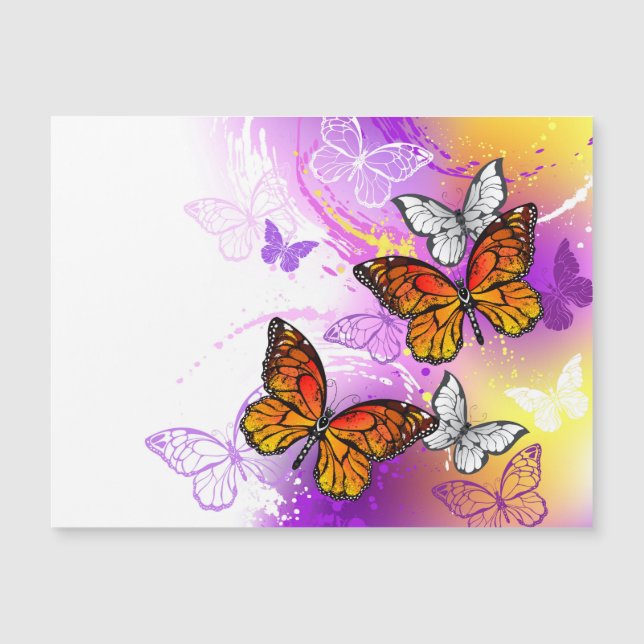 Monarch Butterflies on Purple Background (Voorkant)