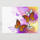 Monarch Butterflies on Purple Background Advieskaart (Voorkant)