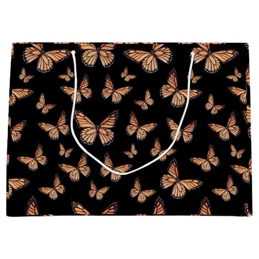 Monarch Butterflies op Black Groot Cadeauzakje (Voorkant)