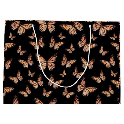 Monarch Butterflies op Black Groot Cadeauzakje (Achterkant)