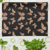 Monarch Butterflies op Black Theedoek (Gevouwen)