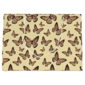 Monarch Butterflies op Geel Groot Cadeauzakje (Voorkant)