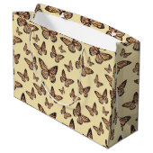 Monarch Butterflies op Geel Groot Cadeauzakje (Achterkant Gekanteld)