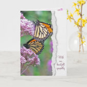 Monarch Butterflies op Milkweed Sympathiekaart Kaart (Gele Bloem)