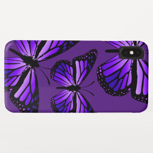 Monarch Butterflies op Paars Case-Mate iPhone Case (Achterkant (horizontaal))