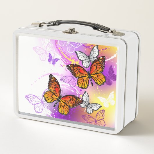 Monarch Butterflies op Paarse achtergrond (Voorkant)