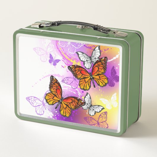 Monarch Butterflies op Paarse achtergrond (Achterkant)