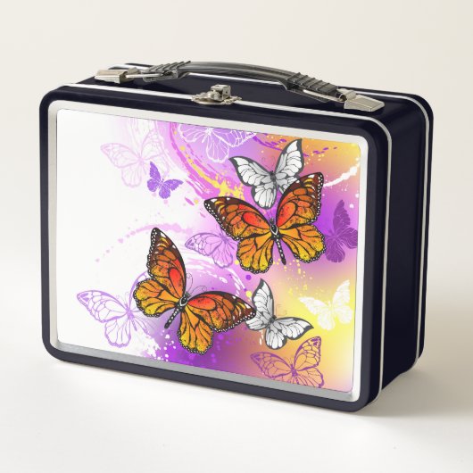 Monarch Butterflies op Paarse achtergrond (Voorkant)