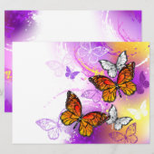 Monarch Butterflies op Paarse achtergrond (Voorkant / Achterkant)