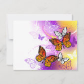 Monarch Butterflies op Paarse achtergrond Aankondiging (Voorkant)