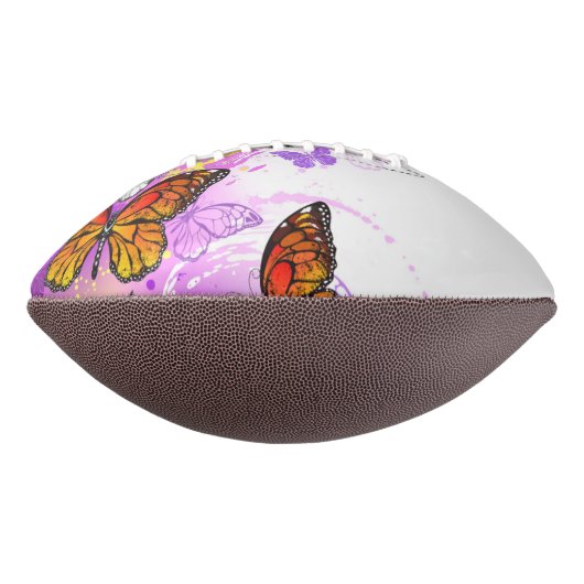 Monarch Butterflies op Paarse achtergrond American Football (Gedraaid 90)