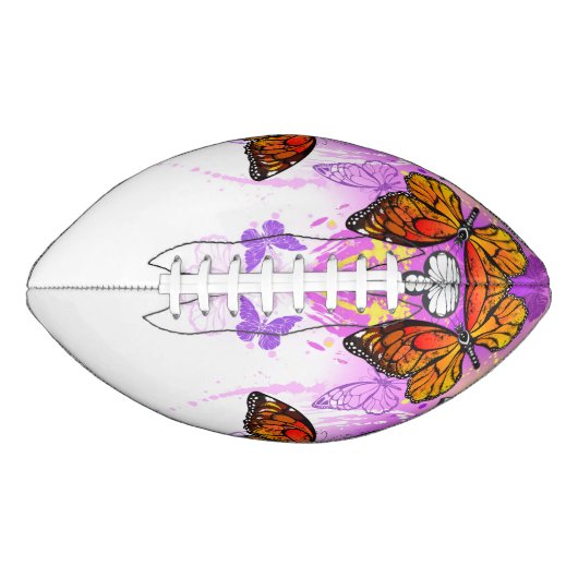 Monarch Butterflies op Paarse achtergrond American Football (Voorkant)