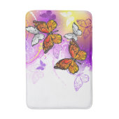 Monarch Butterflies op Paarse achtergrond Badmat (Voorkant Verticaal)