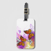 Monarch Butterflies op Paarse achtergrond Bagagelabel (Voorkant (verticaal))