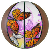 Monarch Butterflies op Paarse achtergrond Basketbal (Verticaal)