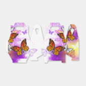 Monarch Butterflies op Paarse achtergrond Bedankdoosjes (Uitgevouwen)