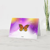 Monarch Butterflies op Paarse achtergrond Bedankkaart (Achterkant)