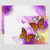 Monarch Butterflies op Paarse achtergrond Briefpapier (Voorkant / Achterkant)