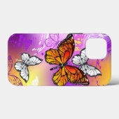 Monarch Butterflies op Paarse achtergrond Case-Mate iPhone Case (Achterkant (horizontaal))