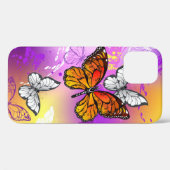 Monarch Butterflies op Paarse achtergrond Case-Mate iPhone Case (Achterkant (horizontaal))