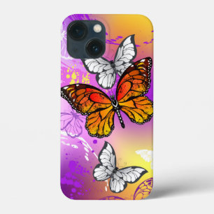 Monarch Butterflies op Paarse achtergrond Case-Mate iPhone Case