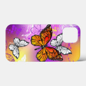 Monarch Butterflies op Paarse achtergrond Case-Mate iPhone Case (Achterkant (horizontaal))