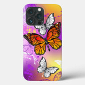 Monarch Butterflies op Paarse achtergrond Case-Mate iPhone Case (Achterkant)