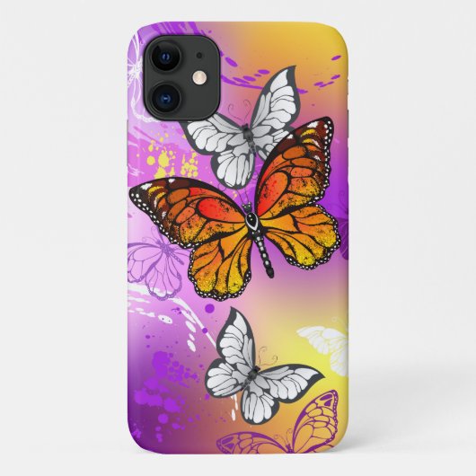 Monarch Butterflies op Paarse achtergrond Case-Mate iPhone Case (Achterkant)