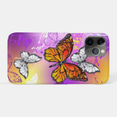 Monarch Butterflies op Paarse achtergrond Case-Mate iPhone Case (Achterkant (horizontaal))