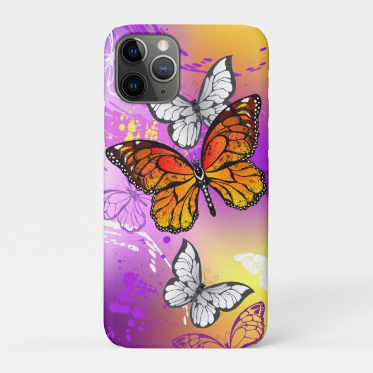Monarch Butterflies op Paarse achtergrond Case-Mate iPhone Case (Achterkant)