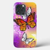Monarch Butterflies op Paarse achtergrond Case-Mate iPhone Case (Achterkant)