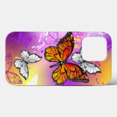 Monarch Butterflies op Paarse achtergrond Case-Mate iPhone Case (Achterkant (horizontaal))