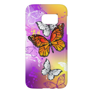 Monarch Butterflies op Paarse achtergrond Samsung Galaxy S7 Hoesje