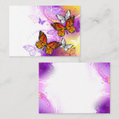Monarch Butterflies op Paarse achtergrond Contactkaartje (Voorkant / Achterkant)