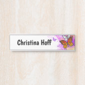 Monarch Butterflies op Paarse achtergrond Deurbordje (Voorkant)