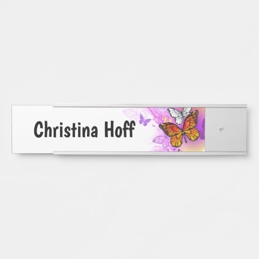 Monarch Butterflies op Paarse achtergrond Deurbordje (Voorkant)