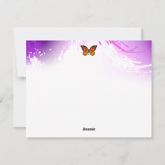 Monarch Butterflies op Paarse achtergrond Feestdagenkaart (Achterkant)