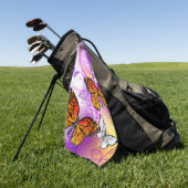 Monarch Butterflies op Paarse achtergrond Golfhanddoek (Groen)