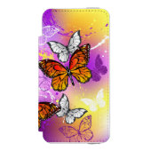 Monarch Butterflies op Paarse achtergrond Incipio iPhone Portemonnee Hoesje (Voorkant Agenda)
